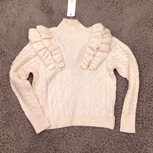 BNWT creme sweater ruffle detail